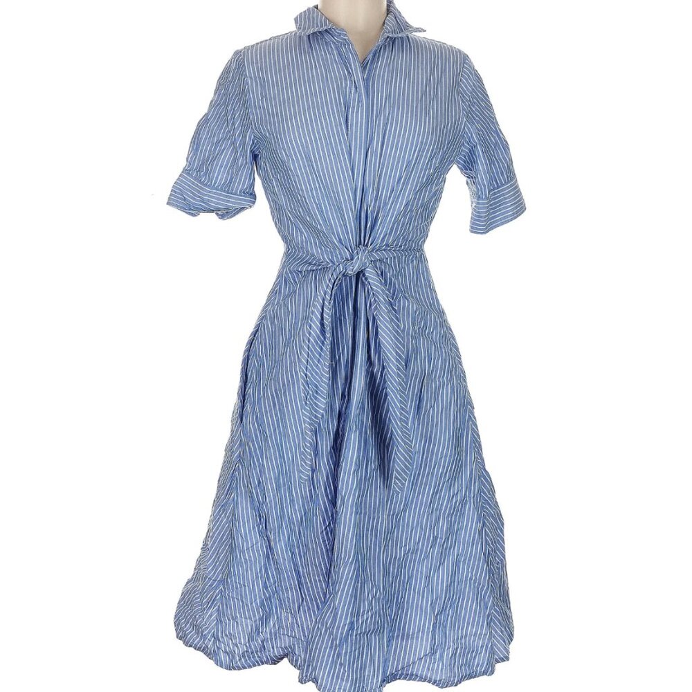 Nanette Lepore Striped Front-Tie Shirt Dress
